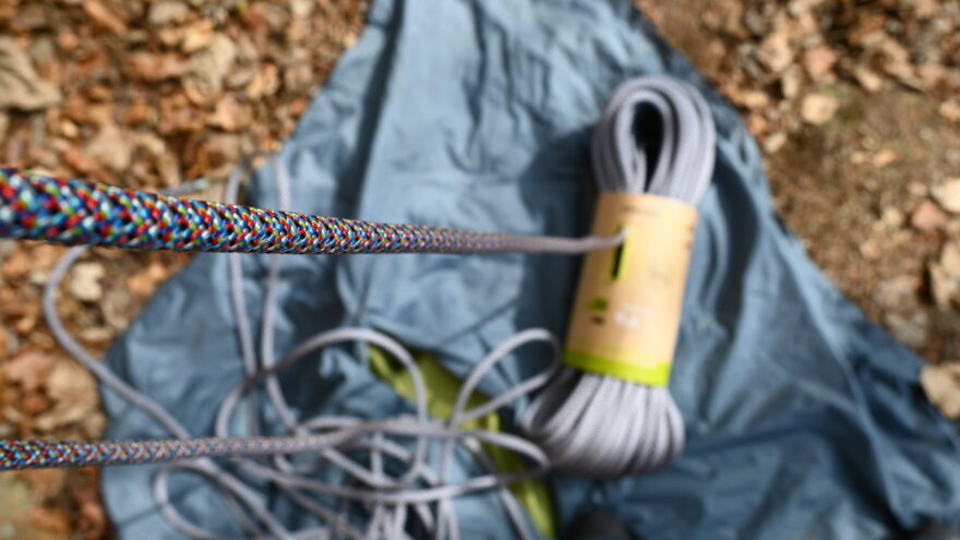 Před prvním testováním EDELRID PINCH jsem takhle elegntně mohl rozbalit i lano Edelrid Parrot 9,6