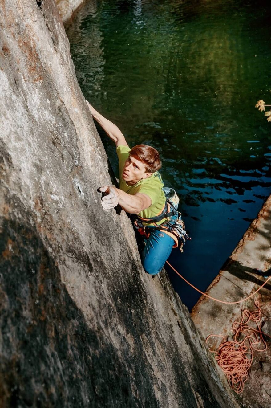Lezení z loďky na Věžáku, Radoslav Groh