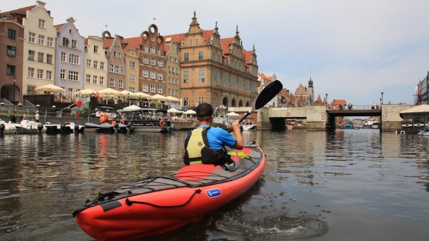 Gdaňsk - připlouváme do centra od jihu.