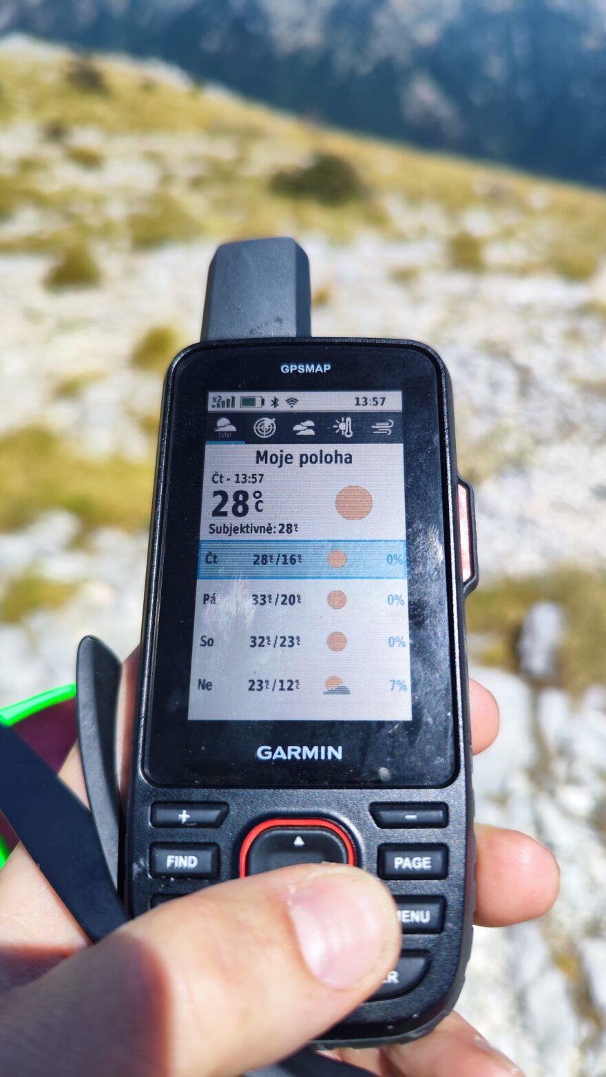 Počasí si můžete zkontrolovat i bez signálu, přijde přes satelit - GARMIN GPSMAP 67i