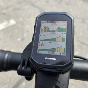 Projeté profily se vzdálenostmi a převýšením na Garmin EDGE MTB