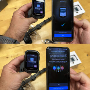 Základní spárování s aplikací Garmin Connect na Android telefonu bylo bezproblémové a rychlé