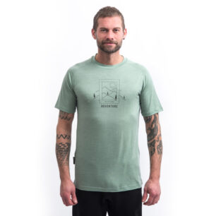 model Merino Air triko krátký rukáv SAY YES bazalkově zelené