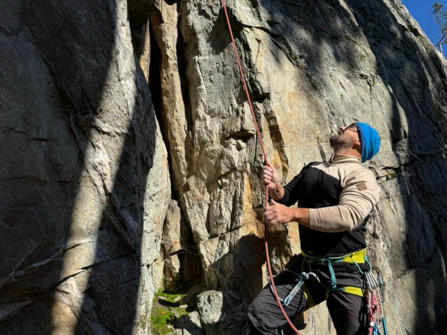 Podzimní skalkaření a testováni odolnosti při lezení - SENSOR MERINO EXTREME UP