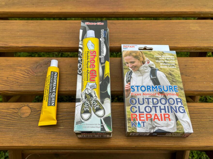 Testované produkty pro opravu outdoorového vybavení