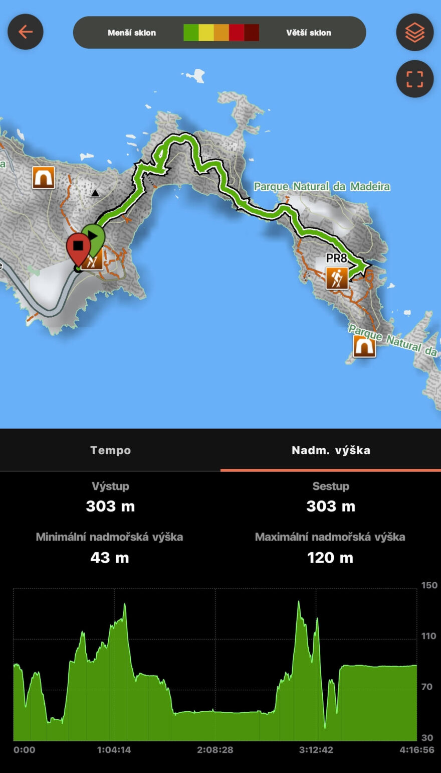Screenshot z mobilní aplikace Explore