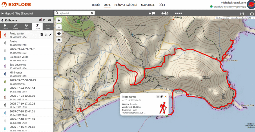 Webové prostředí Garmin Explore