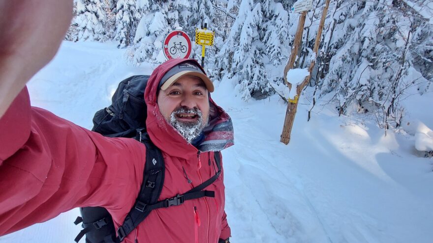 Testování bundy i při teplotách - 20 C v Labském dole