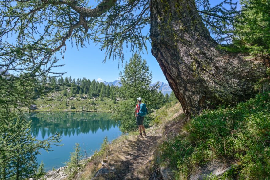 V závěru treku stezka vede kolem jezera Mognola, považovaného za nejkrásnější horské jezero Ticina.