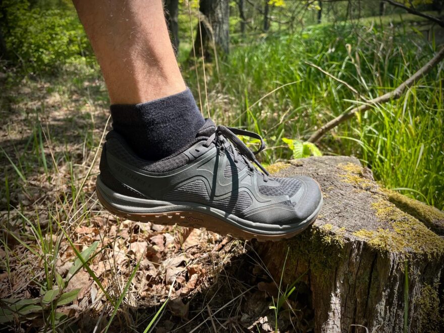 Detail ohybu špičky bot Boty Merrell Trail Glove 8.