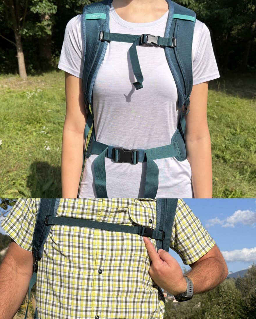 Hrudní popruh je dostačující na menší a střední obvody hrudníku, od středních výše je jeho maximální délka na hraně nebo nedostačující