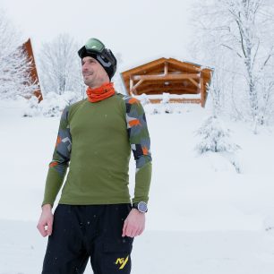 SENSOR MERINO IMPRESS pánské triko dl.rukáv safari/camo