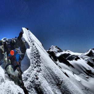 Hřebenovka Breithornu s dalšími vrcholy nad 4000 metrů