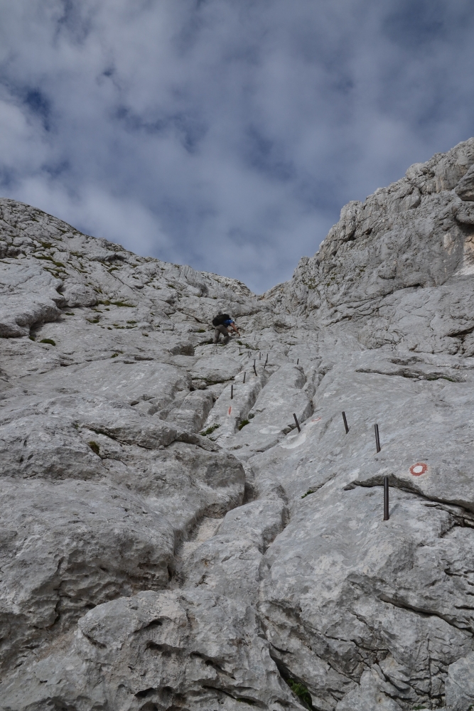 Výstup na Skutu od východu. Kamnicko-Savinjské Alpy, Slovinsko.