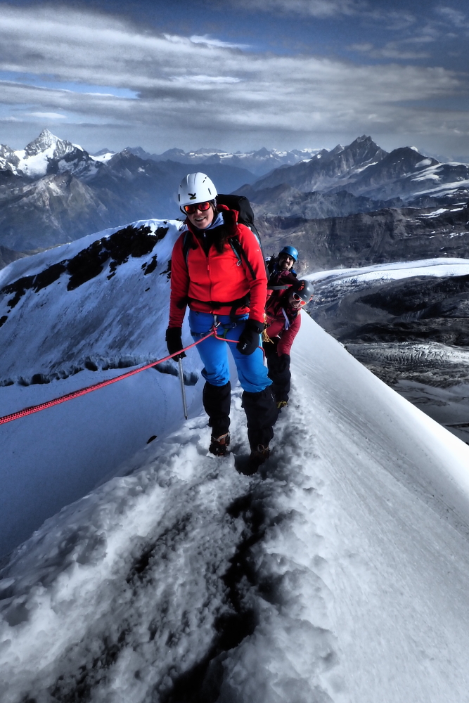 Výstup na Castor, Walliské Alpy.