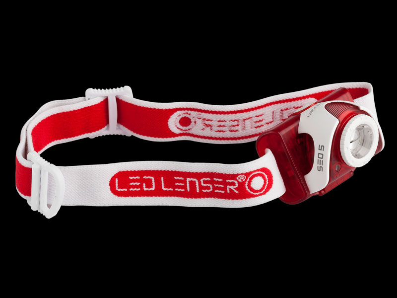 Čelovka Led Lenser SEO 5 v červeném provedení