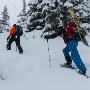 V Tilak Avalanche hore kopcom na sněžnicích