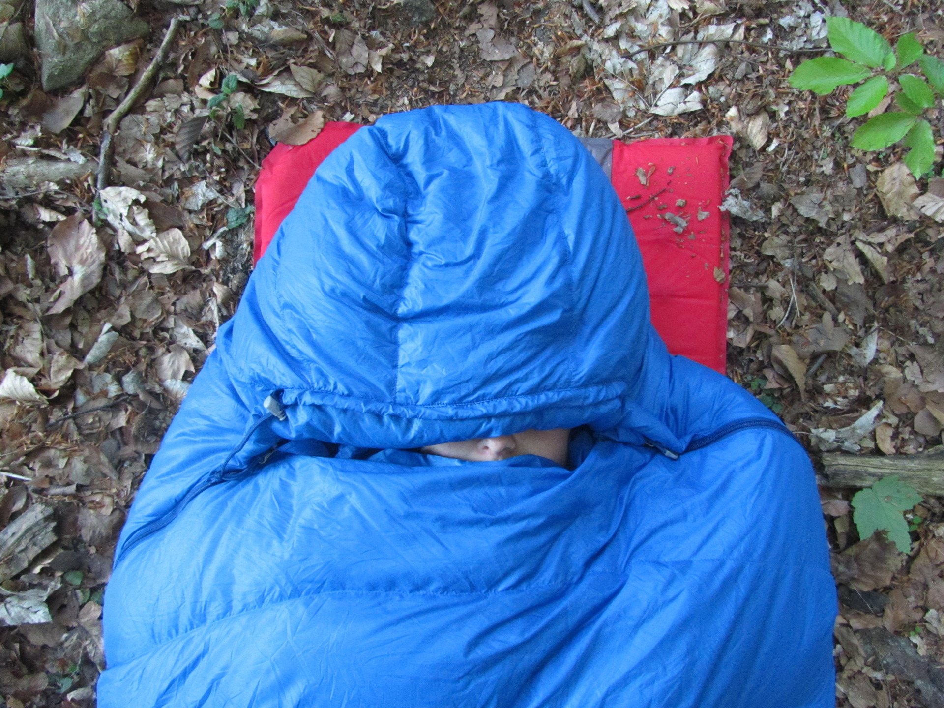 I nestažená kapuce dobře kryje obličej.