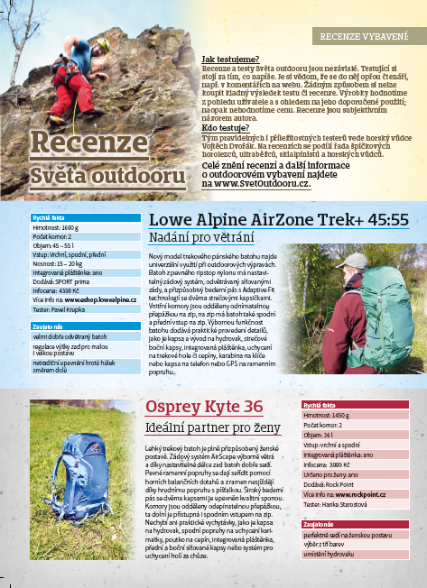 Testeři Světa outdooru prověřili rekordní počet 35 produktů.