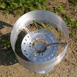 Složený větrolam na vařiči.