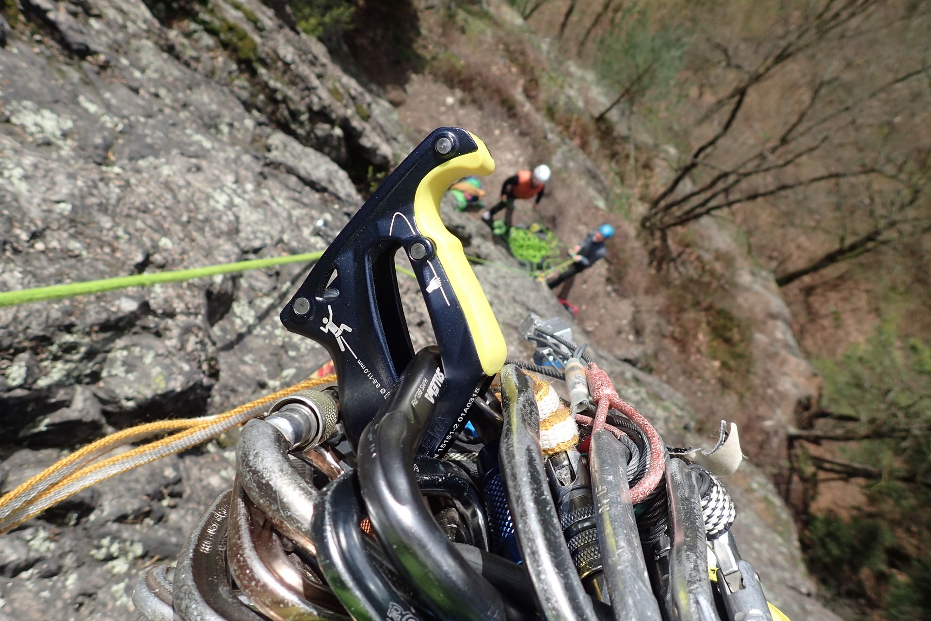 Ergo na skalkách během testování.