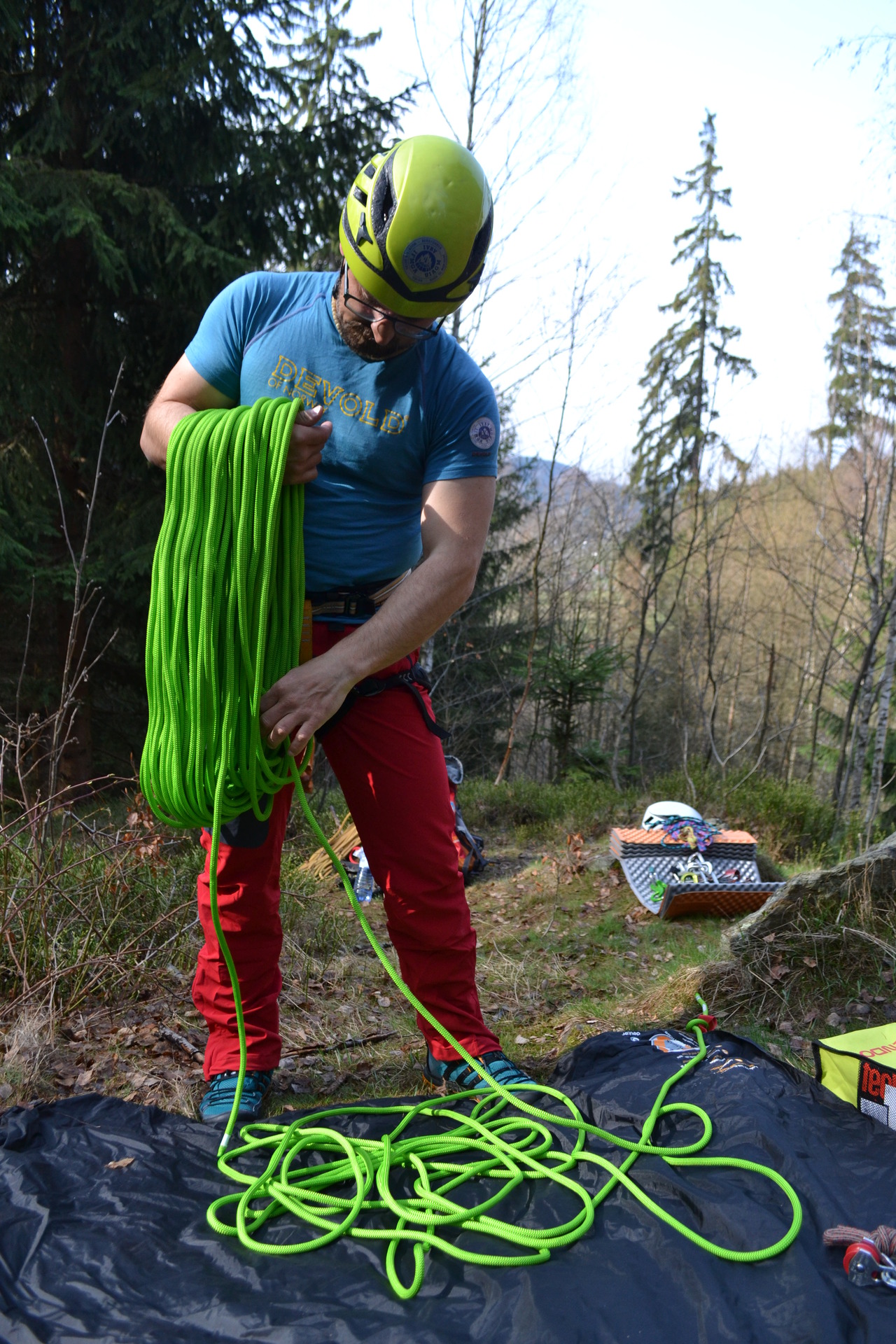 Rozhození lana Tendon LOWE po vybalení.