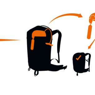 Mammut Airbag System 3.0 je kompatibilní s různými typy batohů určenými pro tenhle systém.