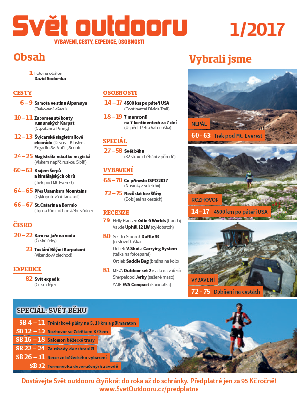 Obsah Světa outdooru 1/2017.