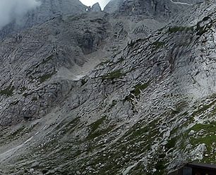 Panorama z telefonu Evolveo G4 u Riffugio Gilberti nad Sella Nevea