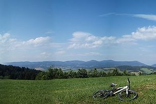 Panorama na hřebenu Vsackých Beskyd