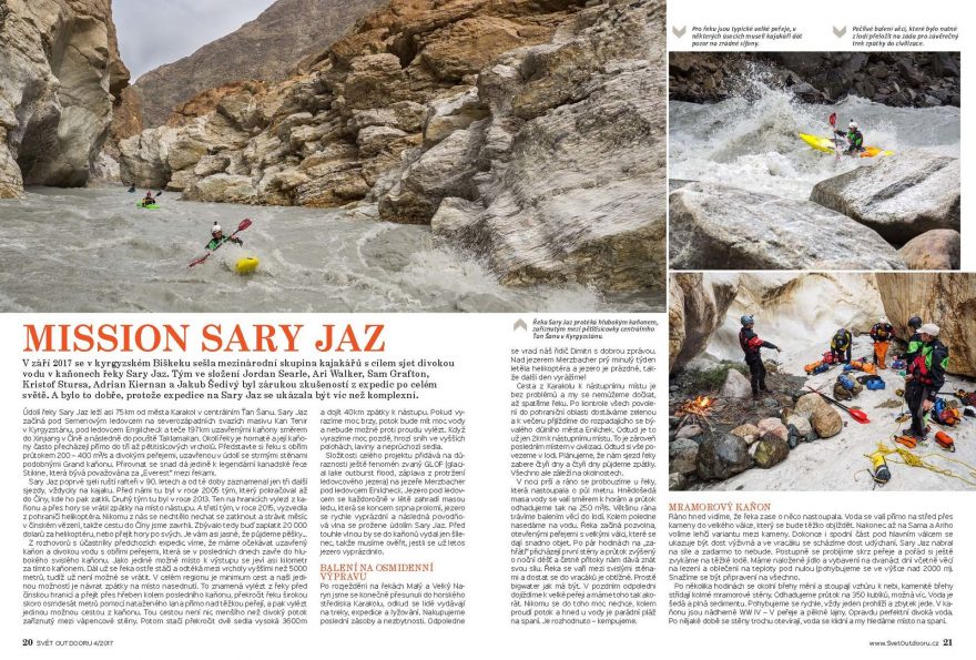 Rozbouřené peřeje a úzký kaňon kyrgyzské řeky Sary Jaz se staly hřištěm mezinárodní kajakové expedice. Při tomhle čtení se tají dech!