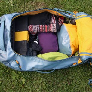 Taška OSPREY Transporter o objemu 130 litrů je opravdu nenasytná.