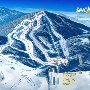 Mapa skiareálu Ski Špičák.