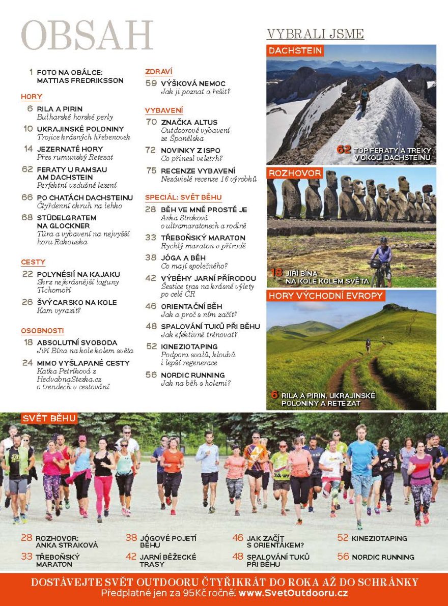 Obsah Světa outdooru 1/2018.