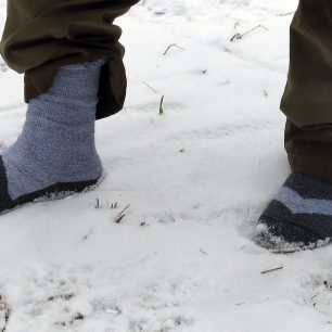 Při chůzi na sněhu se sice na ponožku zespoda přilepil sníh, ale vevnitř bylo sucho