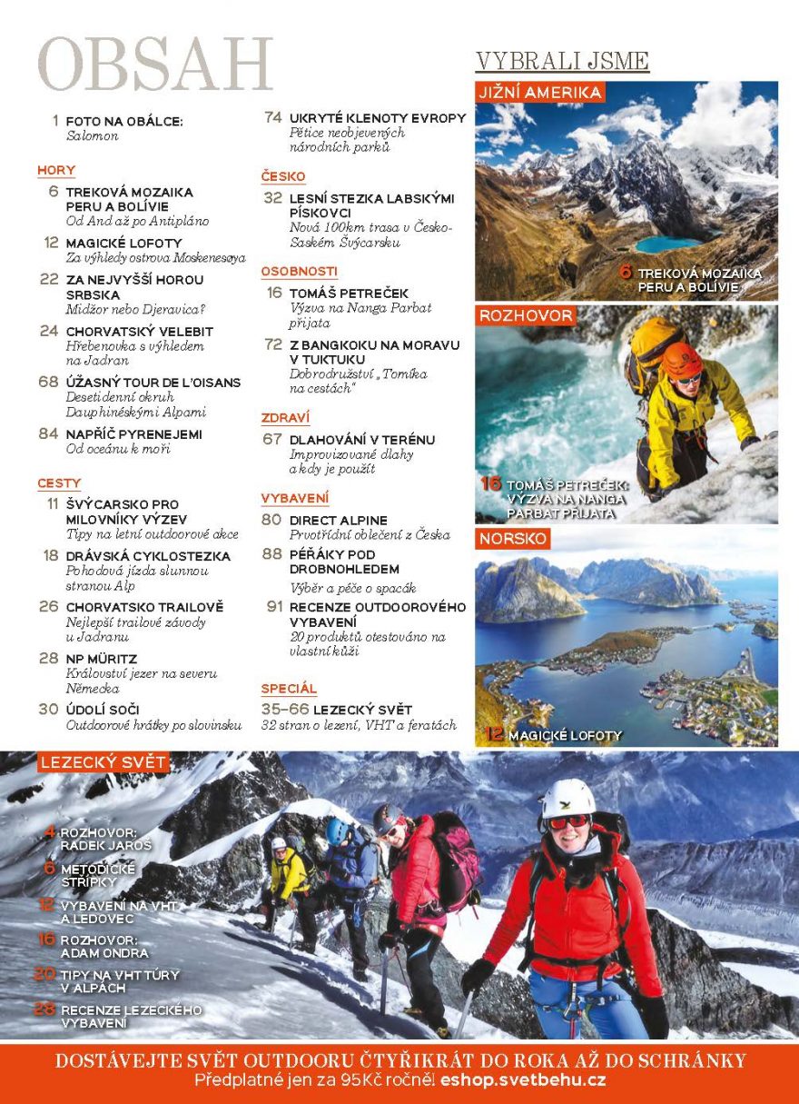 Obsah Světa outdooru 2/2018.