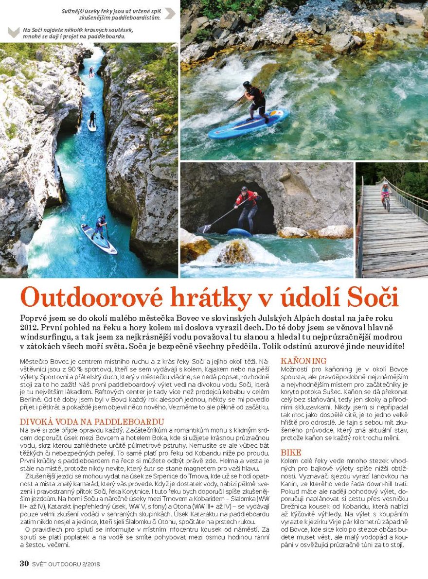 Outdoorové hrátky po slovinsku - to slibuje údolí azurové řeky Soča.