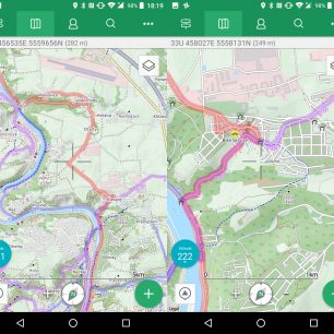 Aplikace ViewRanger - základní mapa s cyklostezkami