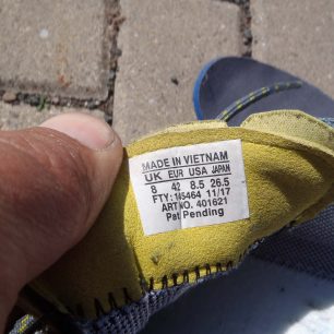 Vnitřní etiketa na botě Salomon X ALP SPRY GTX.