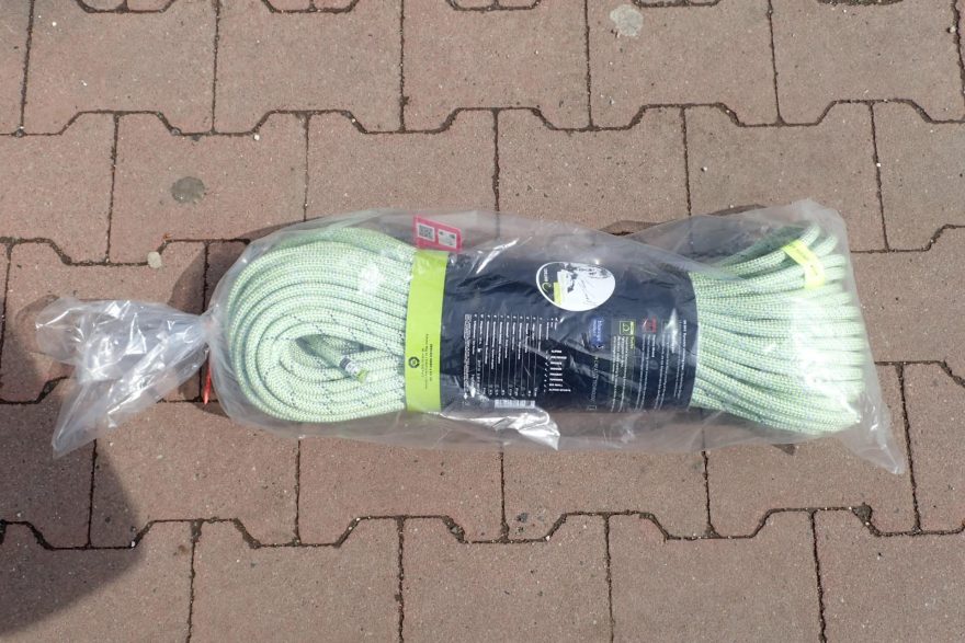 Prodejní balení lana Edelrid Tommy Caldwell DT 9.6 mm.