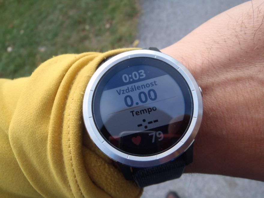 První tři vteřiny nastavené aktivity u hodinek Garmin vívoactive 3.