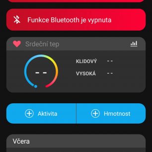 Různé hlášky v aplikaci GARMIN Connect.