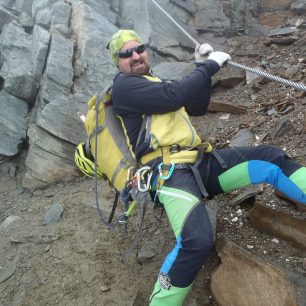 Sestup z Grossglockneru s bundou Sir Joseph Forza Man.