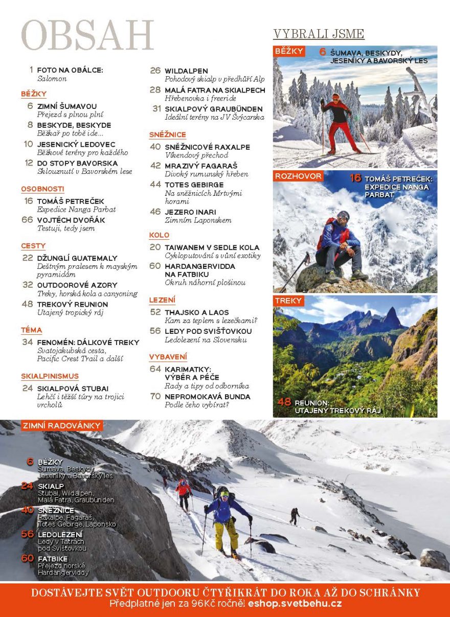 Obsah Svět outdooru 4/2018.