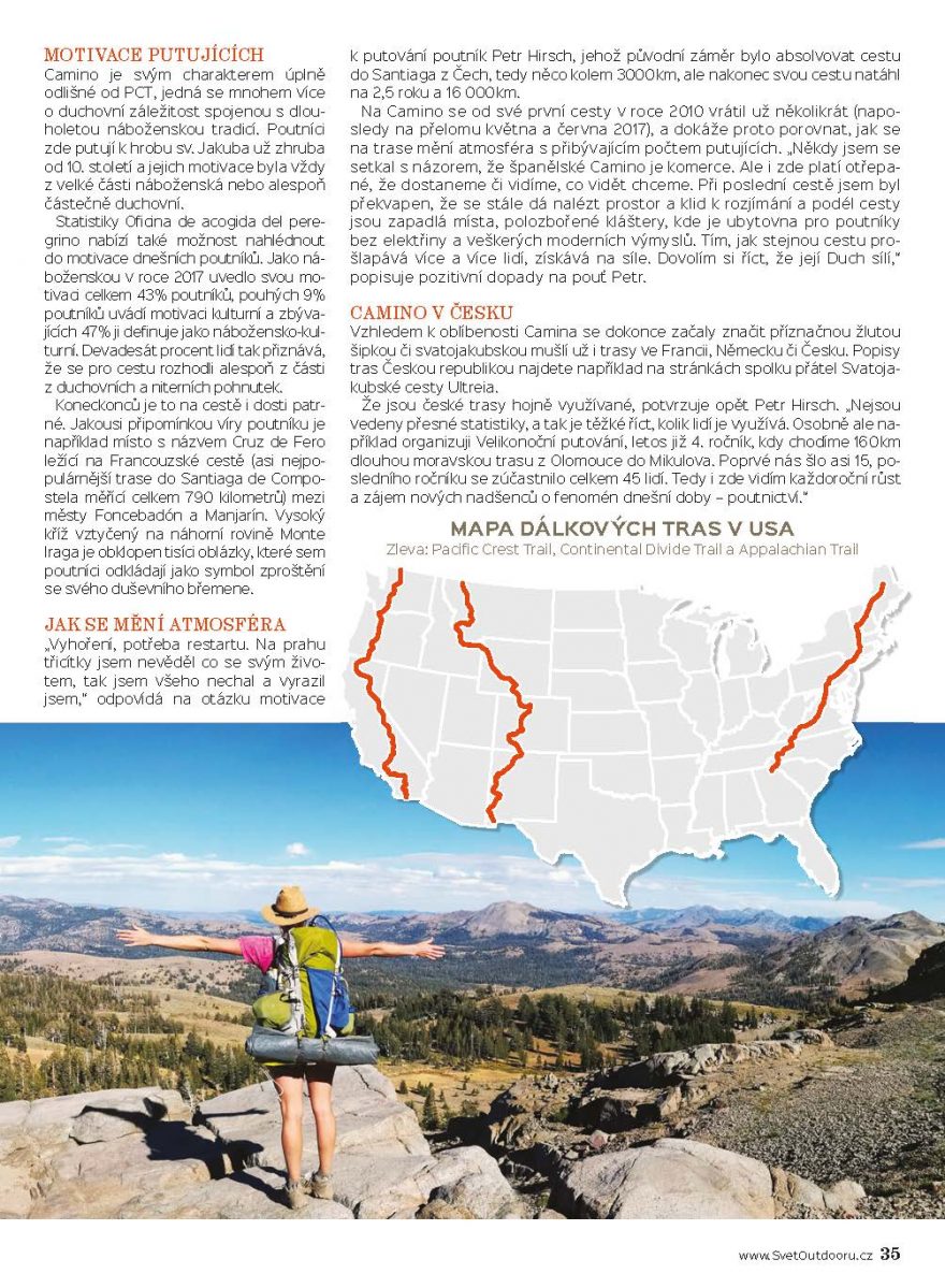 Fenomén dálkový treků - Svatojakubská cesta, Pacific Crest Trail a další.