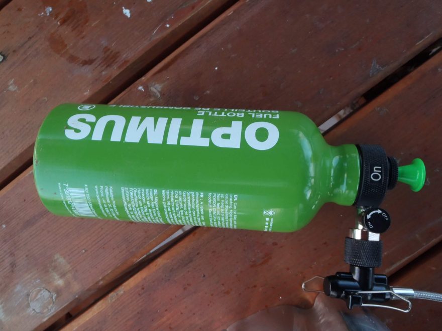 Tlaková lahev OPTIMUS Polaris Optifuel v poloze On.