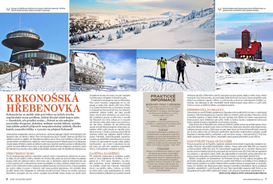 V zimních číslech brázdíme naše hory křížem krážem na běžkách.
