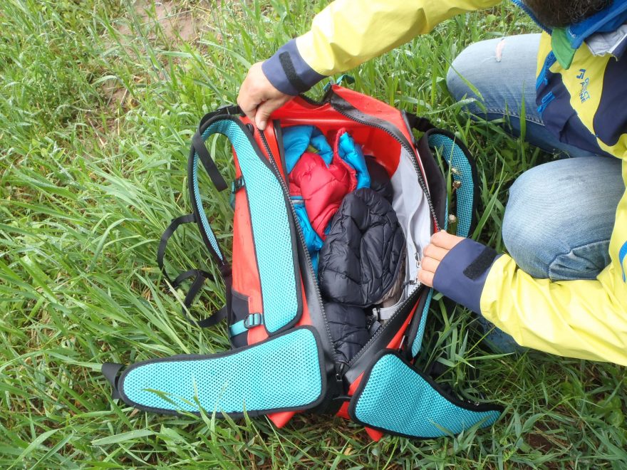 Vnitřnosti batohu Ortlieb Atrack.