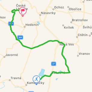 Záznam trasy v aplikaci Hi Move.