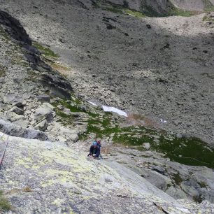 Bob po přelezu nejtěžšího místa stěny